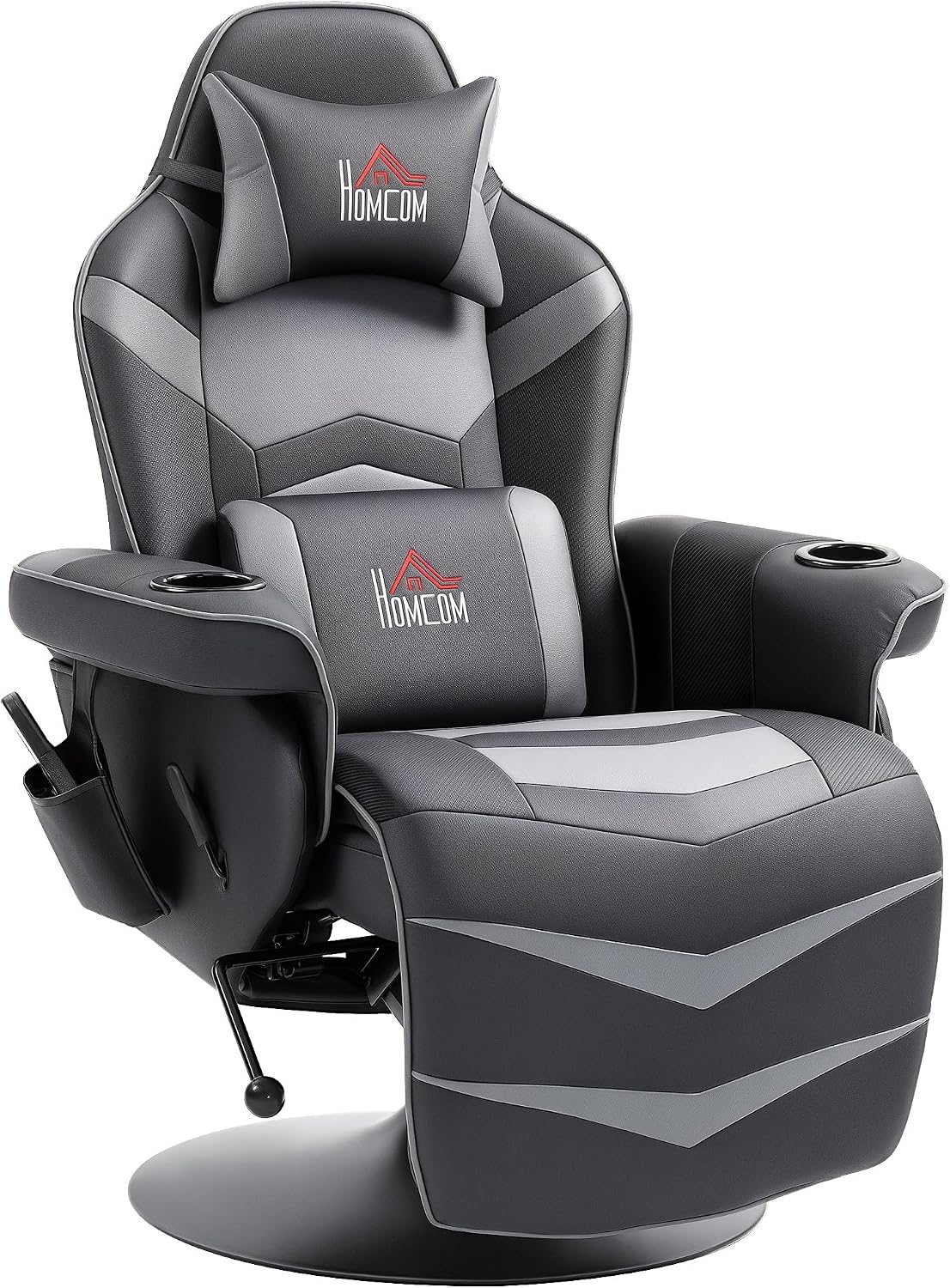 HOMCOM Relaxsessel, Grau, Elektrisch Massagesessel mit Liegefunktion, Fernsehsessel, Massage, 360° Drehbarer TV Sessel mit Fernbedienung