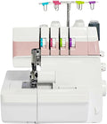 XDLYWUZIQ Einfache Nähmaschinen, 90-W-Motor, ABS-Kunststoffgehäuse, Aluminiumlegierungsgehäuse, Rosa