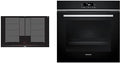 SIEMENS Kochfeld, 80 cm, Schwarz, iQ700/300 Set: Induktionskochfeld + Einbau-Backofen mit Air, varioInduktion plus