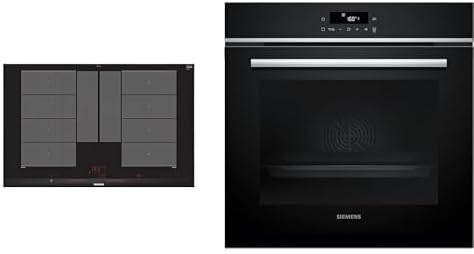 SIEMENS Kochfeld, 80 cm, Schwarz, iQ700/300 Set: Induktionskochfeld + Einbau-Backofen mit Air, varioInduktion plus
