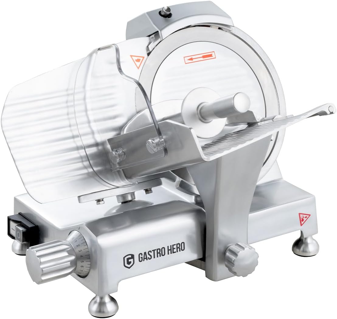 GastroHero Allesschneider, 220 mm, Schwarz, Aufschnittmaschine ASM Gastronomiebedarf