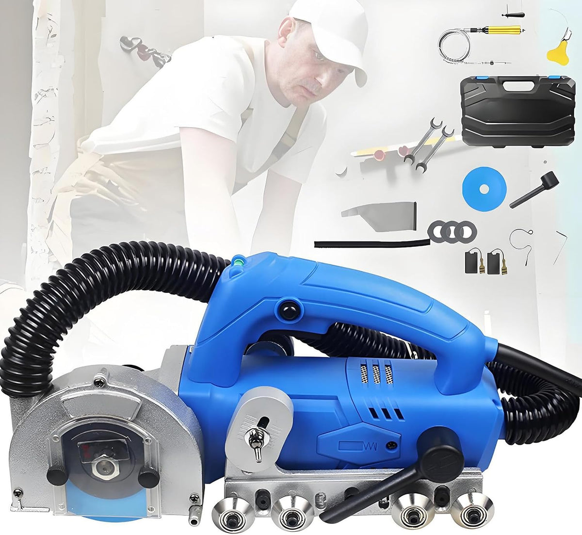 ZXSYYDS Fliesenschneider, 1200 W, Grau, Elektrische Fliesenreinigungsmaschine , Fugenreiniger für Keramikfliesen