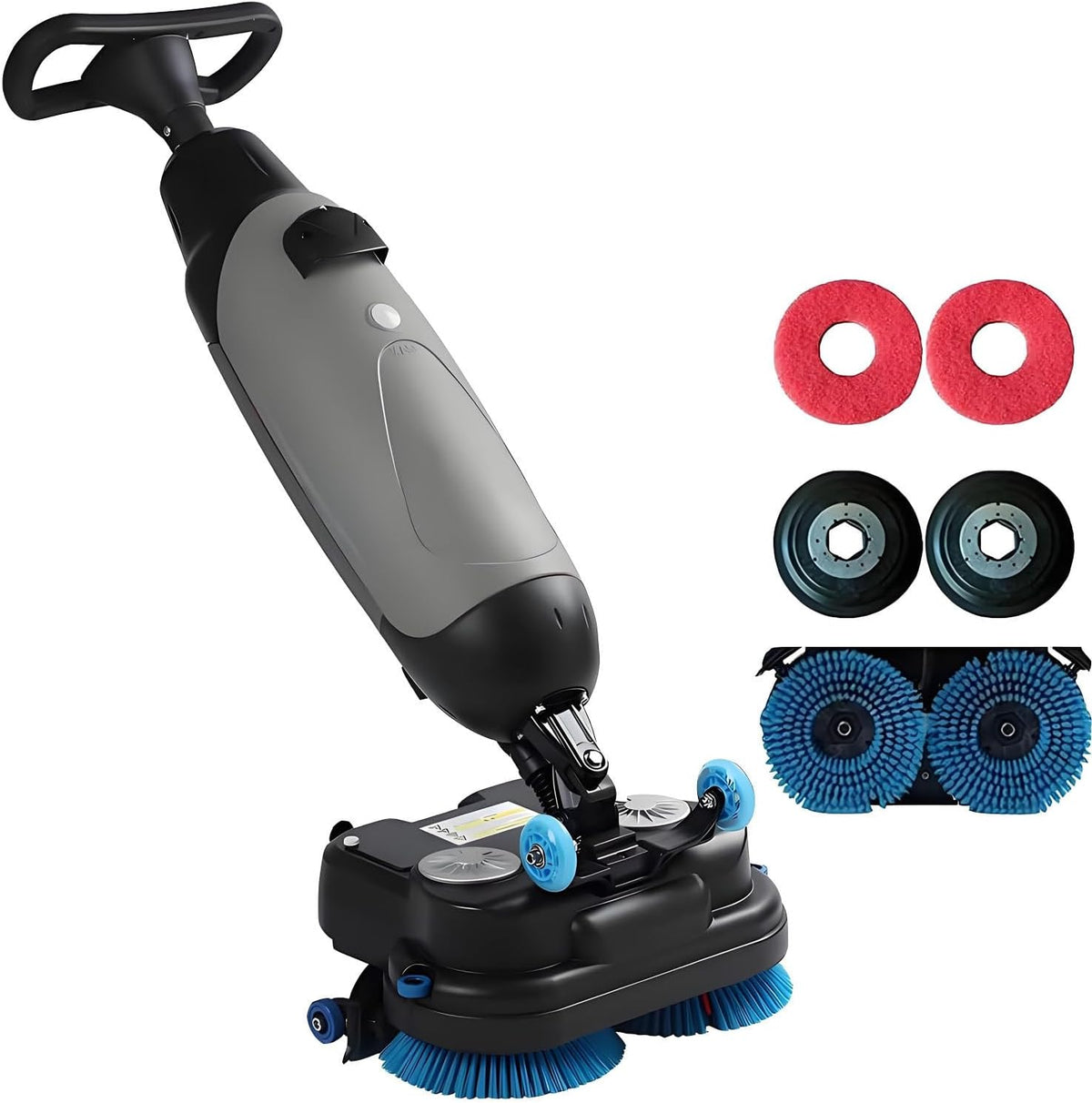 Reinigungsbürsten für Badezimmer, Schwarz, Elektrischer Bodenreiniger, Kommerzieller Walk Behind Scrubber, schnurloses Design