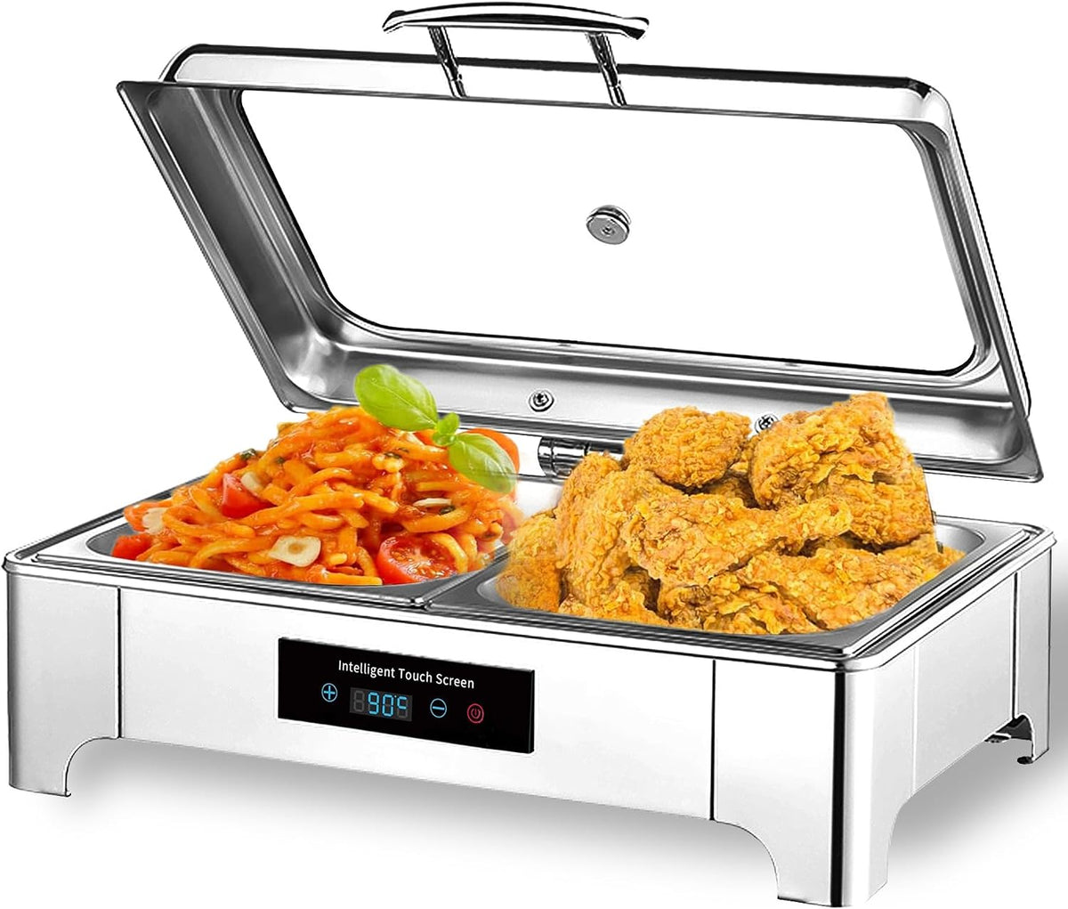 IELSH Buffetschrank, 400 W / 220 V, 58*44*26 cm, 9 L, Edelstahl, Schwarz, Chafing Dish Elektrisch, Speisenwärmer Elektrisch Gastro(GN1/3)