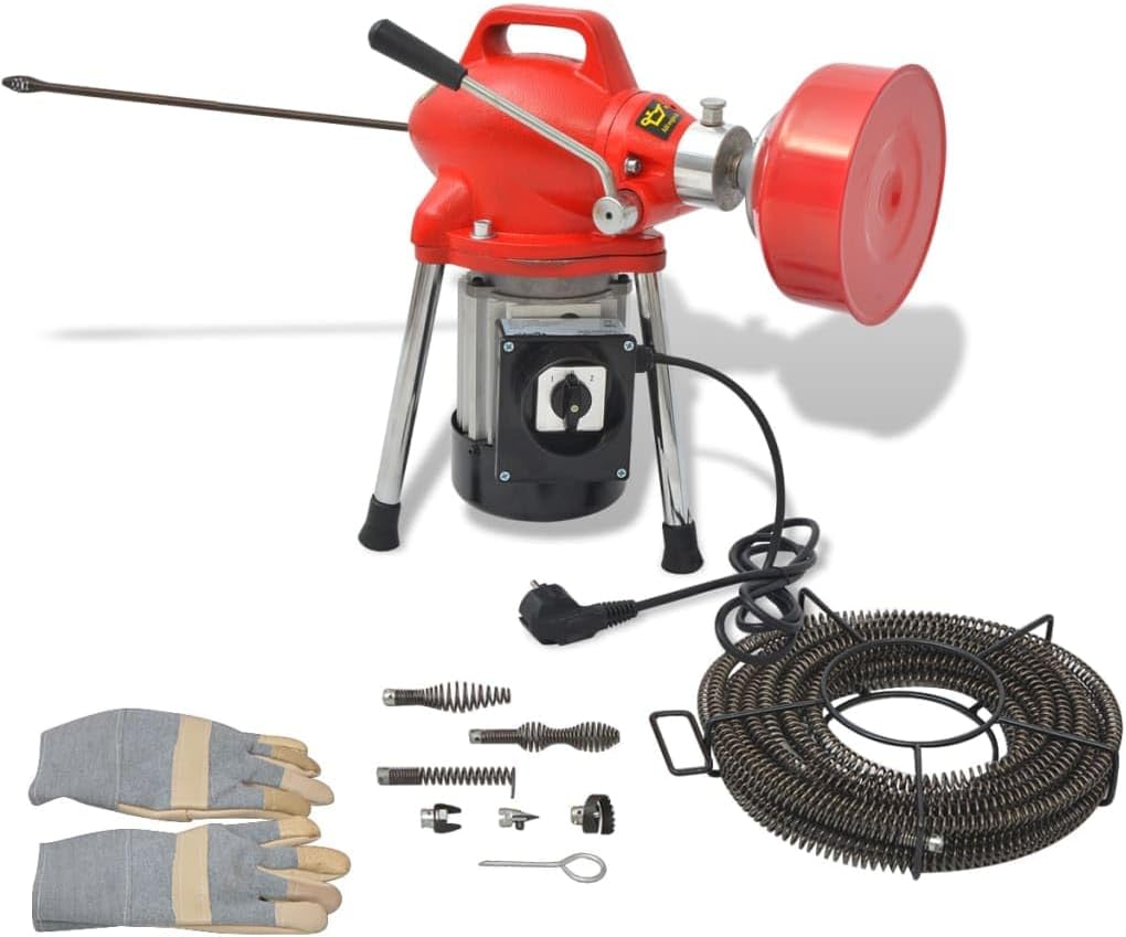 vidaXL Rohrreinigungswellen, 250 W, 5 mm, Schwarz, Rohrreinigungsmaschine 12, 5mx16 mm / 4, 5mx9