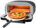 BEHOME Pizzaofen, 420 W, Schwarz, 430 °C, backt in 2 Minuten, Schaufel und Schamottstein inklusive, gleichmässiges Backen und Modus