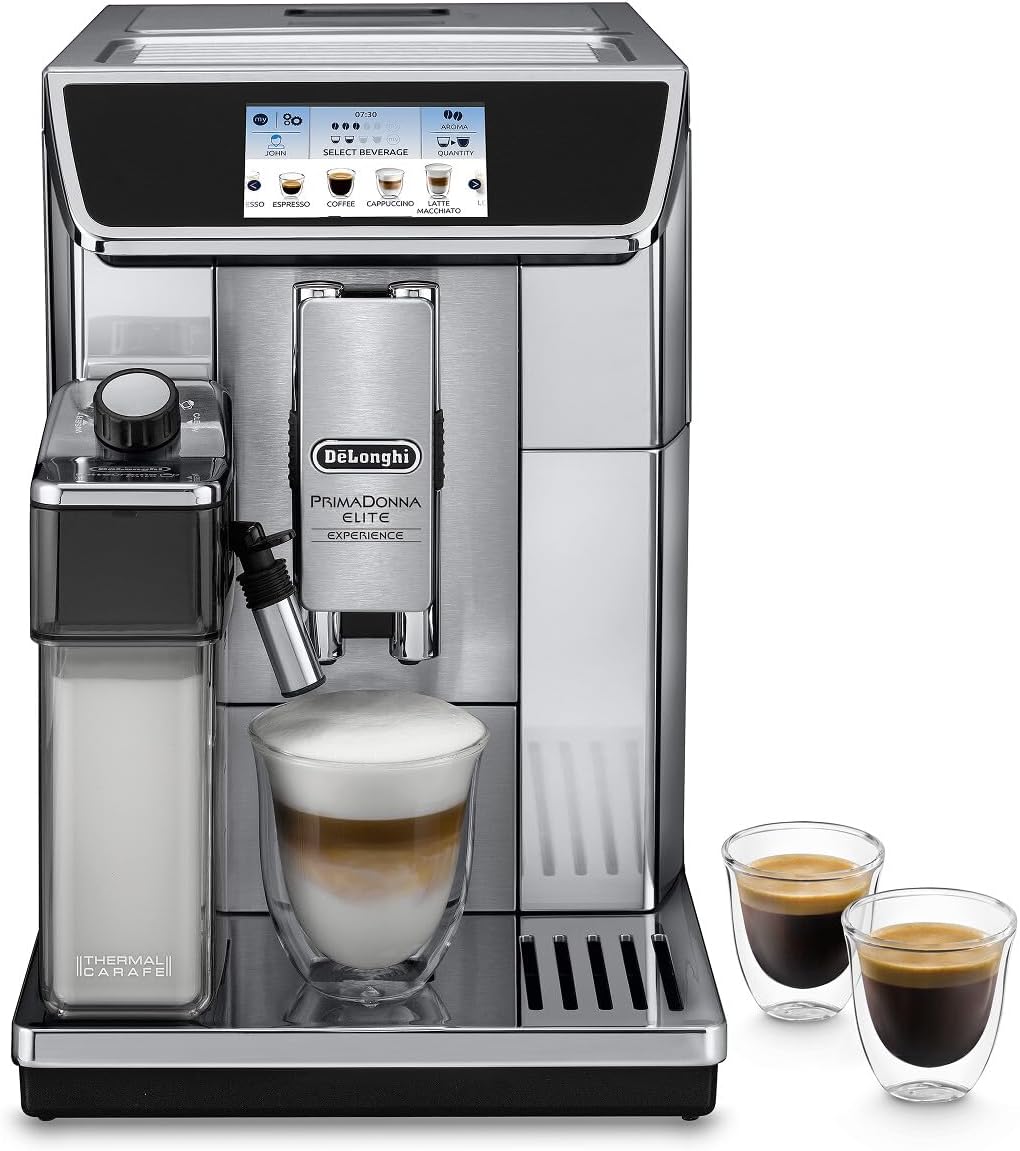 De'Longhi Kaffeevollautomat, 1 Liter, Silber, ECAM650.85 mit LatteCrema Milchsystem DeLonghi ECAM 650.85, 18/8 Edelstahl