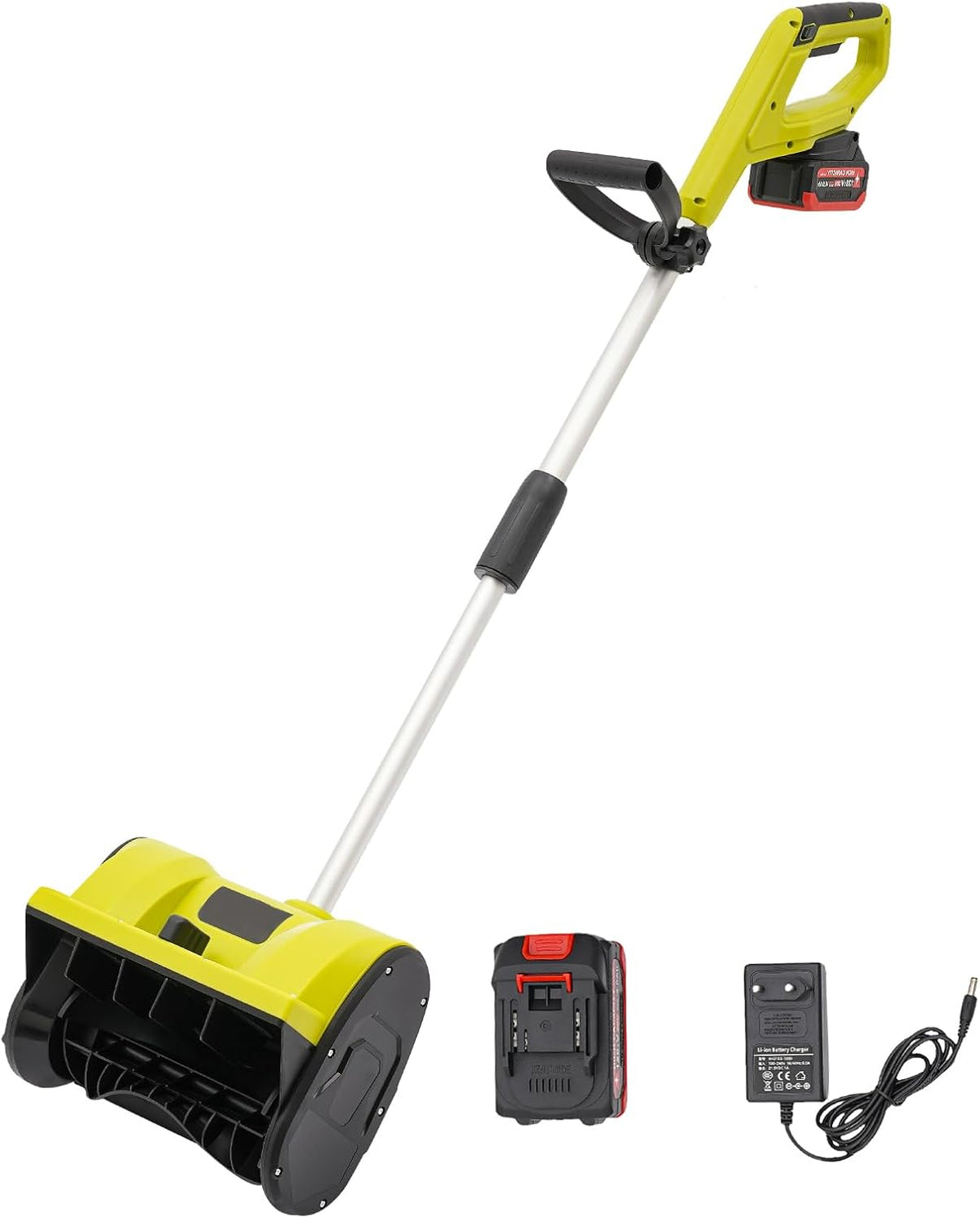TONFEION Schneefräse, 1200 W, 32 cm, 16 cm, Kunststoff, Schwarz, Akku 2200r/min, Schneeschaufel Arbeitsbreite, Max. Schneehöhe