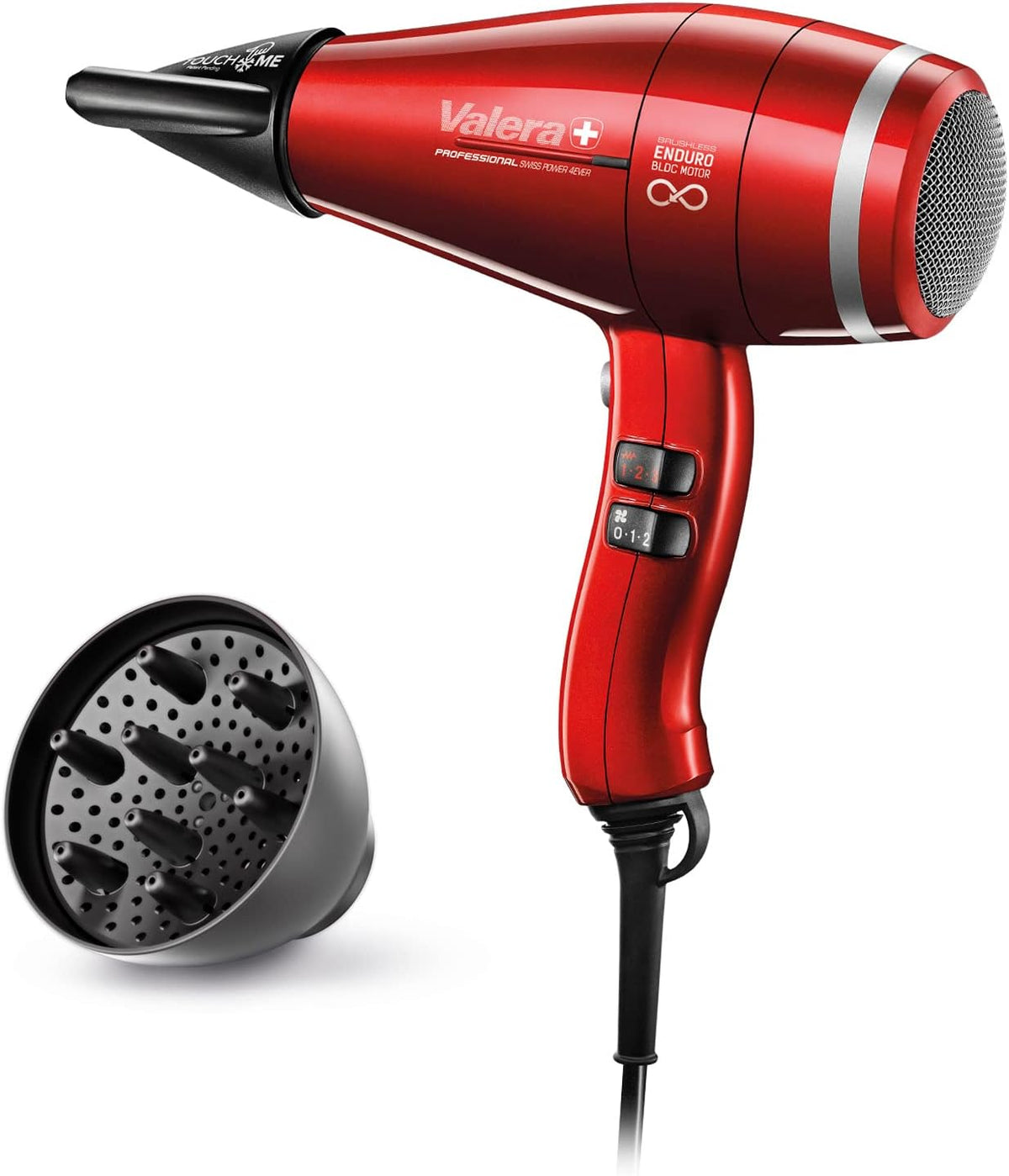 Valera Haartrockner, Rot, Swiss Power4ever eQ professioneller Ionen-, langlebig und leistungsstark, digitaler Motor