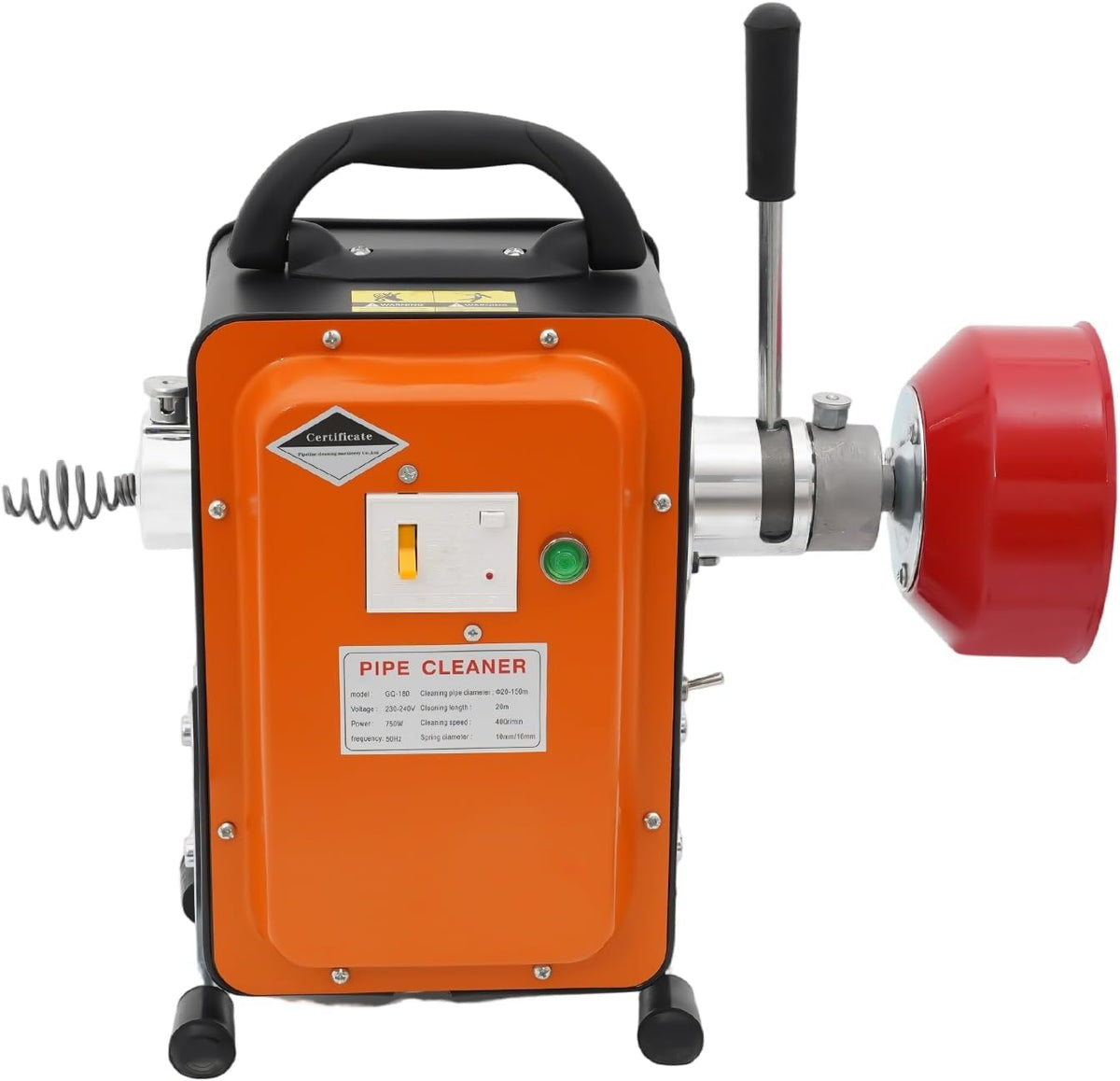 HIKUUER Abflussbürsten, 750 W, 750 W, 20m, Eisen, Schwarz, Rohrreinigungsmaschine, Abflussreiniger elektrisch, für Rohre