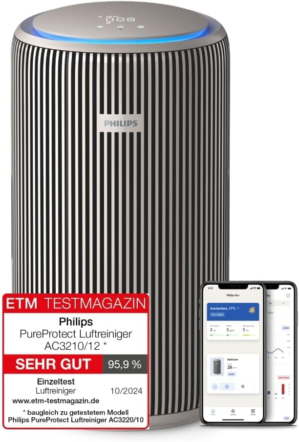 PHILIPS Dunstabzugshaube, 130 m, Beige, Luftreiniger PureProtect 3200 Serie, für Räume bis ²