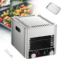 QuinteZhenTially Elektrogrill, 33,3 x 25,8 x 26,8 cm / 51,2 x 25,8 x 26,8 cm, 1700 W / 3400 W, Edelstahl, Gummi, PP, Silber