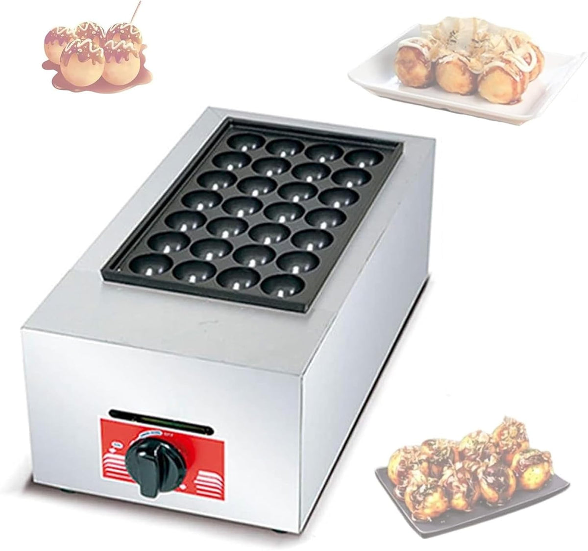 MAXCBD Takoyaki Maker, Schwarz, Maschine zur Herstellung von Takoyaki-Oktopus-Bällchen, Antihaft-Takoyaki-Oktopus-Ball-Maker