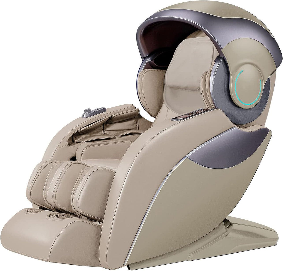 Newgen Medicals Tablet, Beige, Luxus-Ganzkörper-Massagesessel mit Space-Cover, Bluetooth