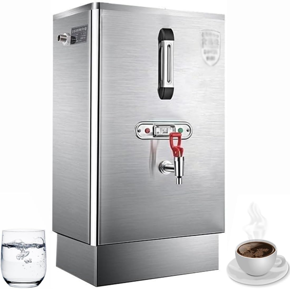 QUSYZD Küche, Kochen & Backen, Silber, Gewerblicher Warmwasserboiler, 40-Liter-Edelstahl-Heisswasserspender