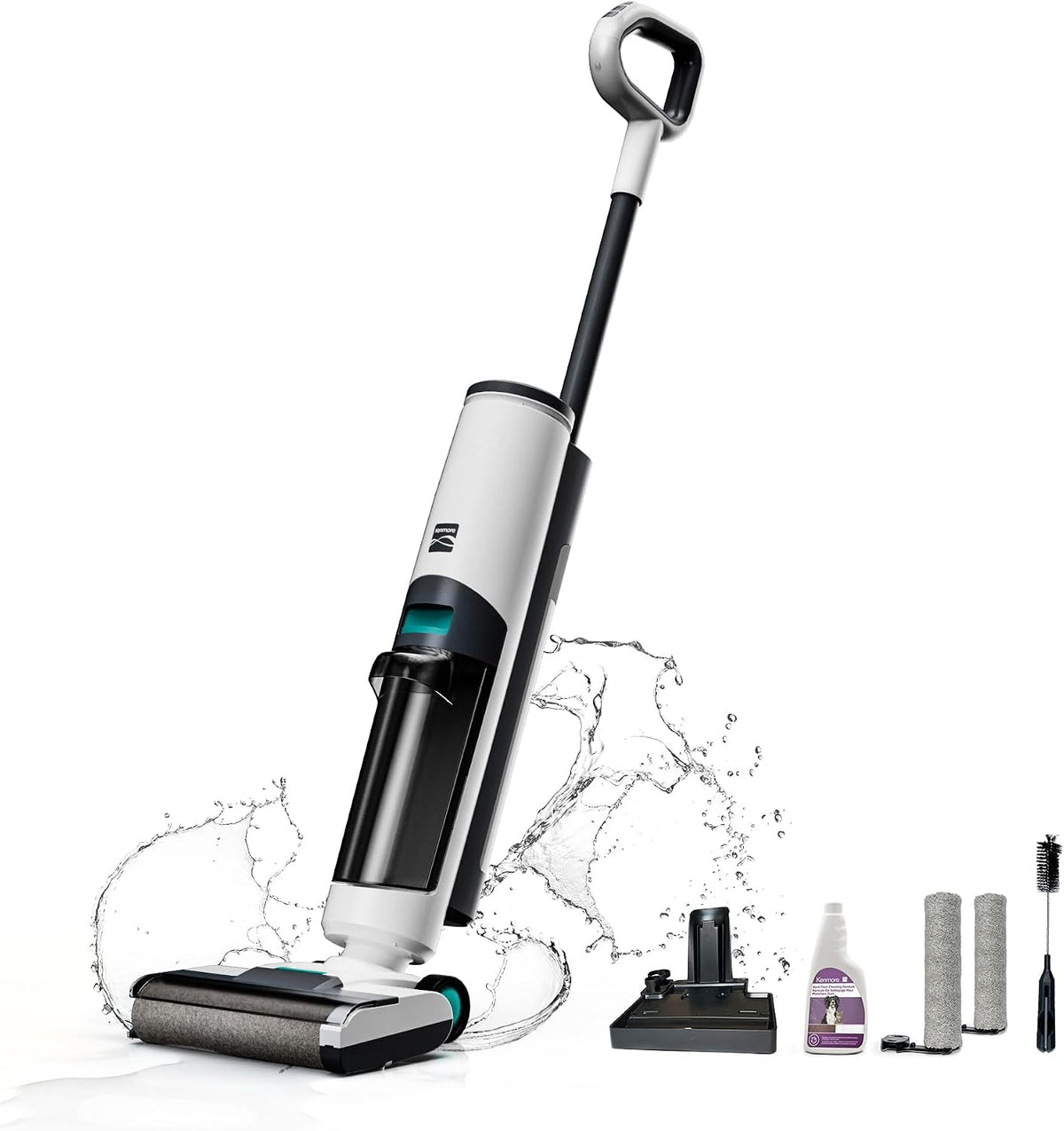 Kenmore Staubsauger, Grau, HF5010 AquaLite 3-in-1 kabelloser Nass-Trockensauger für, 35 Minuten Laufzeit & selbstreinigendem Wischmopp mit Einer