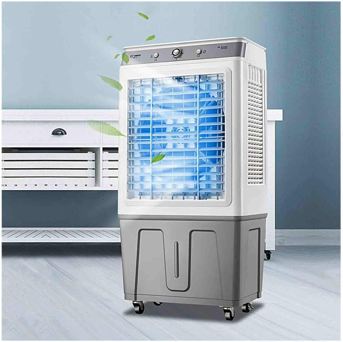 WXJHNYBS Mobiles Klimagerät, ca. 65 dB, 200 W, 35 L, ABS, Weiss, Klimaanlage Mobil Ohne Abluftschlauch, 3-in-1, 3 Geschwindigkeiten