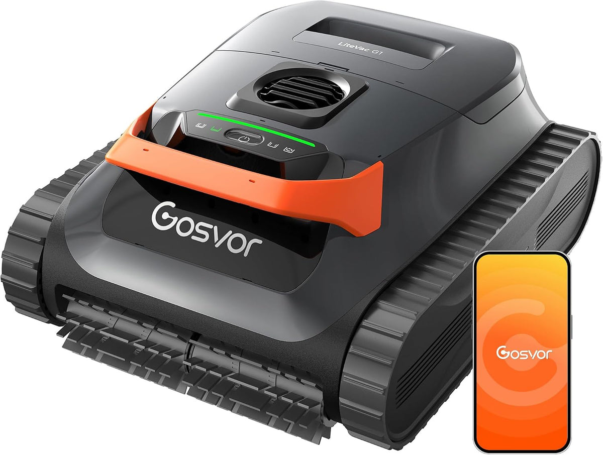 Gosvor Poolroboter, 6,9 KG, 200 m, Orange, (2026 Neu) Wand und Boden, Wasserlinie, Flachzone 4-in-1, Bis zu 200 Min. Laufzeit