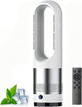 Heisser Turmventilator, 40 W kalt, 1400 W warm., 45,7 cm, ABS-Gehäuse + Kupfermotor + elektronische Komponenten., Silber