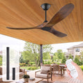 OUENGK Deckenventilator, 106 cm, Weiss, Holz Outdoor ohne Licht, Rustikaler Bauernhaus Leise mit Fernbedienung