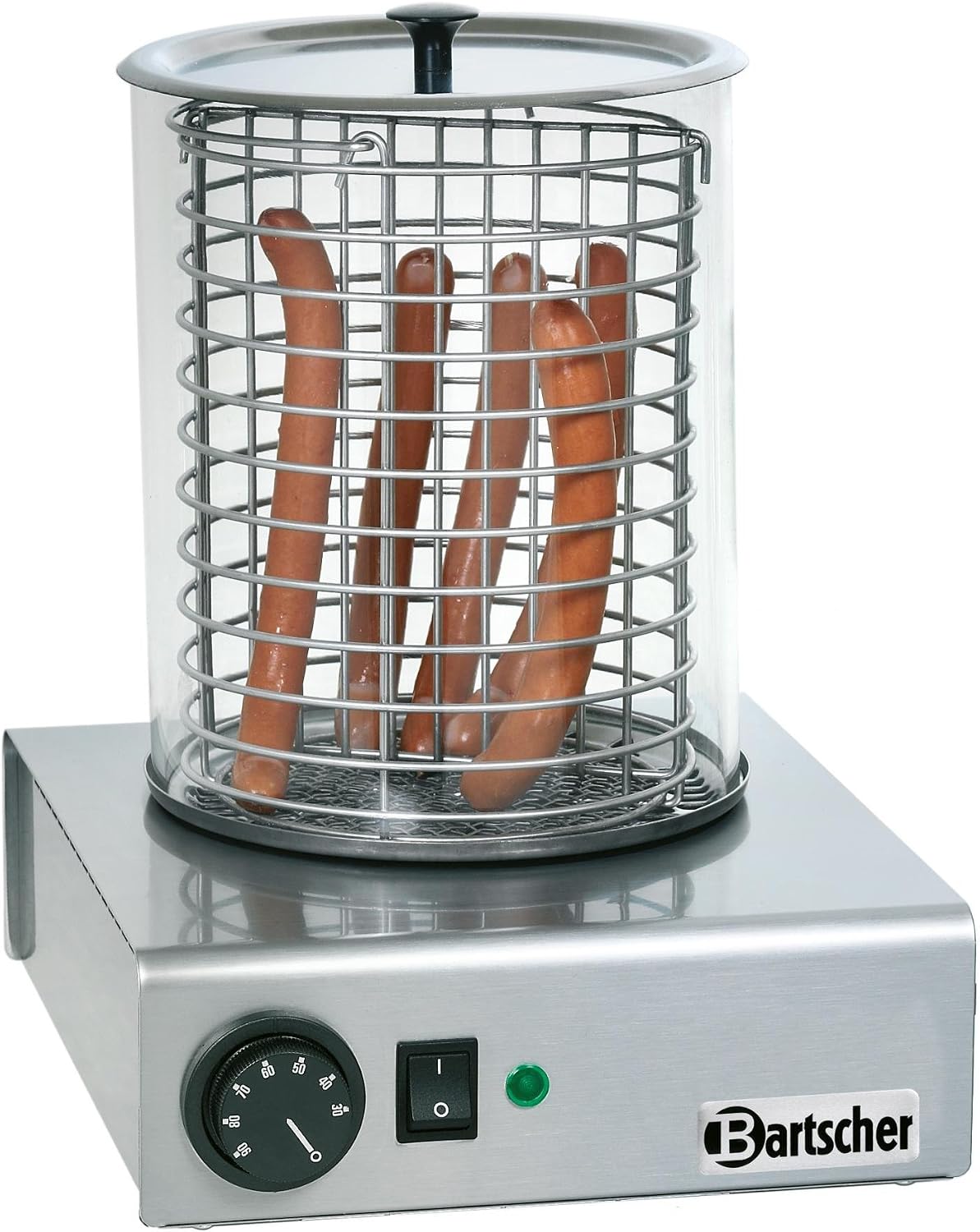 Bartscher Küchenhelfer & Kochzubehör, 28x28x35,1 cm, Schwarz, Hot-Dog-Gerät Chromnickelstahl, eckig, Gastronomiebedarf