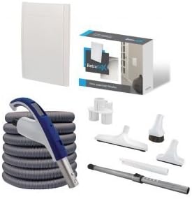 Retraflex Staubsauger, 12.2m, Schwarz, Komplett-Set inkl. 1x Schlauch, 1x Wandklappe und Saugzubehör