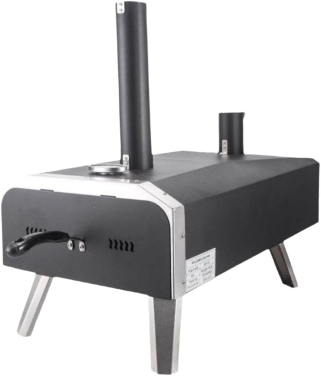 JicSuXi Pizzaofen, Silber, Edelstahl Mobil Drehbarer Pizzabrenner Praktischer Elektro, mit Rotation