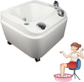 OHaGin Fussbäder, Weiss, Pediküre-Fussbad, Fussmassagegerät, Fussbadewanne aus Acryl, Fussbad mit 7 bunten Lichtern, Fussbad mit Massage und Düsen