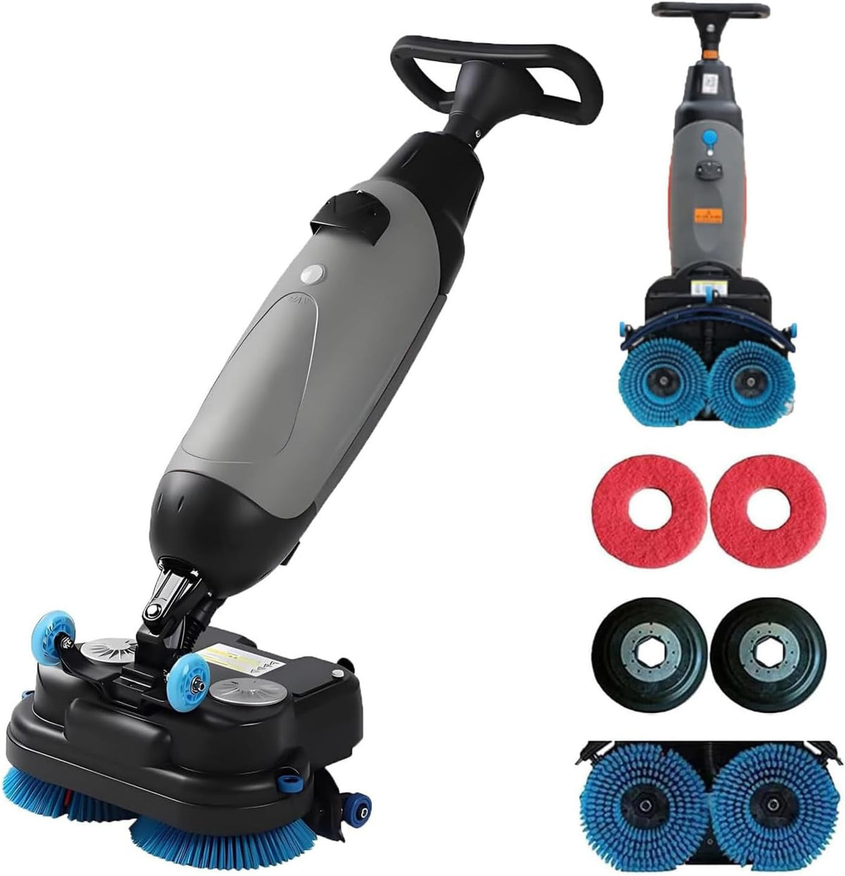 Kommerzielle Schrubber & Bürsten, 45,7 cm, 13000 m, Schwarz, Bodenschrubber Maschine, Mini-Reiniger