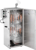 Royal Catering Outdoor-Grill, 147 L, Silber, RC-FS1300 Räucherofen 8 Roste Smoker Räucherschrank