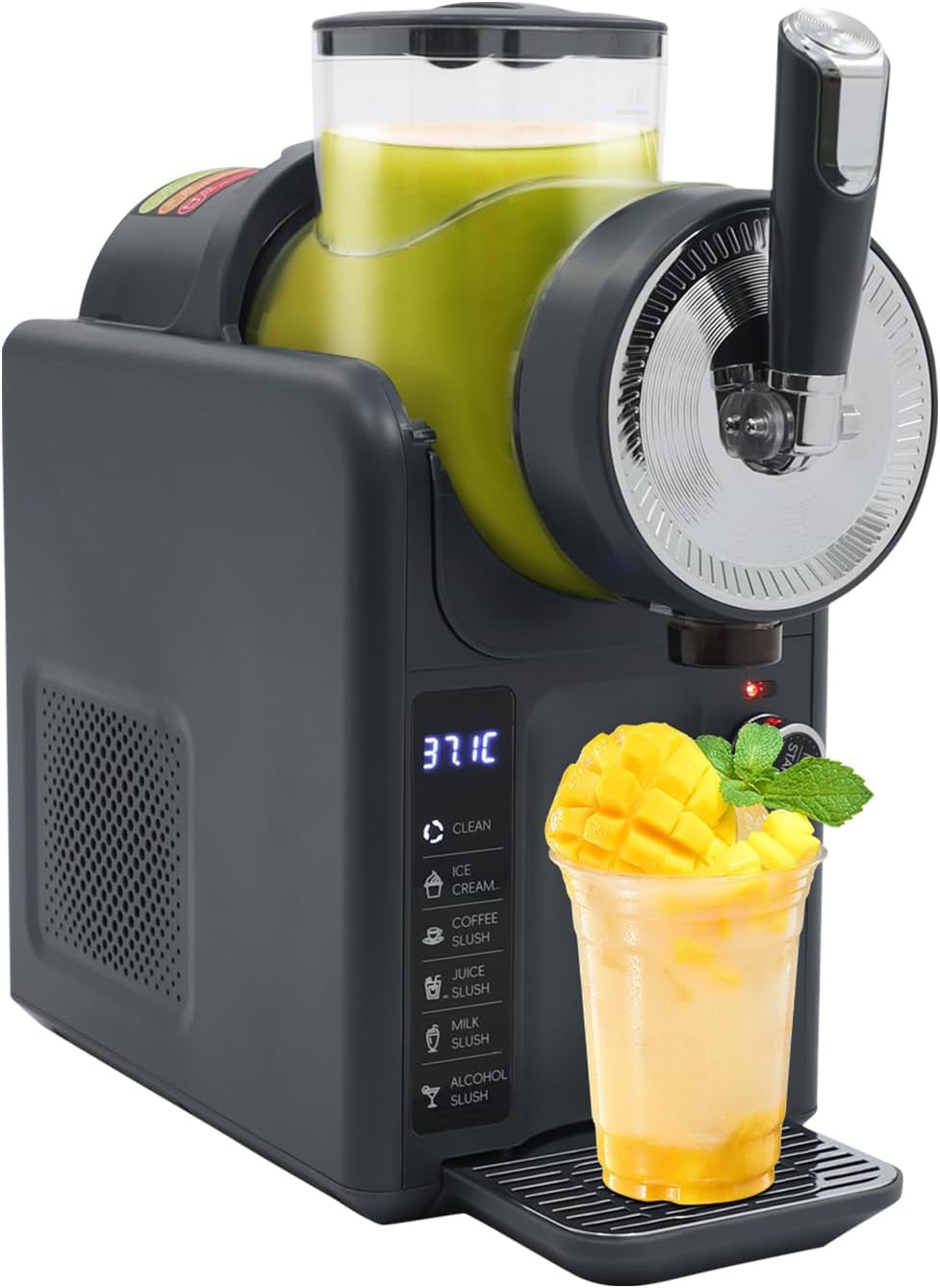 KAPIPALA Eismaschine, 1.8 L / 0.48Gal, 185 W, 304 Edelstahl, ABS, PC, POM, Grau