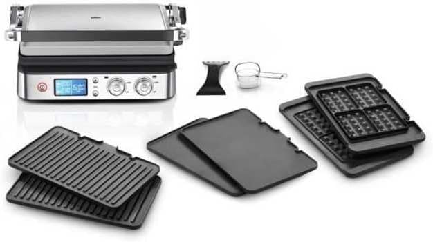 Braun Elektrische Tischgrills, Braun, MultiGrill 9 CG 9047 Kontaktgrill mit Grill-, Flach- und Waffelplatten, Grillpositionen: Kontakt