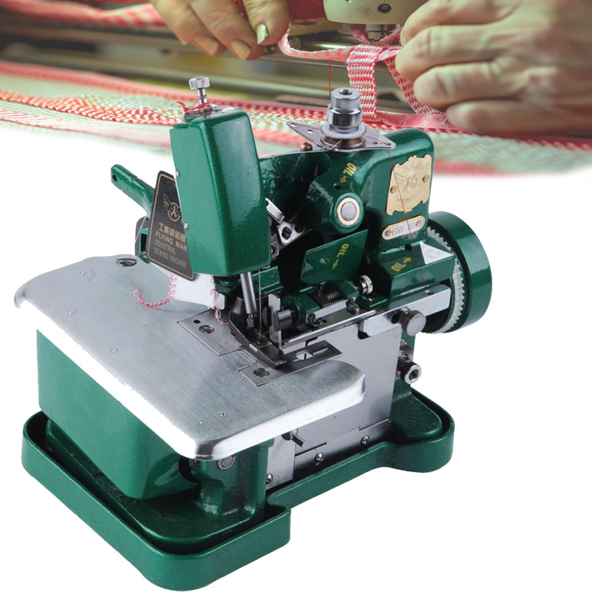 XCSCUK Overlock-Nähmaschinen, 5,0 mm, Schwarz, Overlock, Maschinen Overlock Heavy, Metallrahmen-Overlock-Maschine