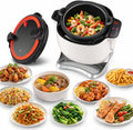 ErShangMao Universalküchenmaschinen, 2000 W, 6 l, Grau, Automatische Kochmaschine, Automatischer Wok-Grill, Gewerbliche Küchenmaschine