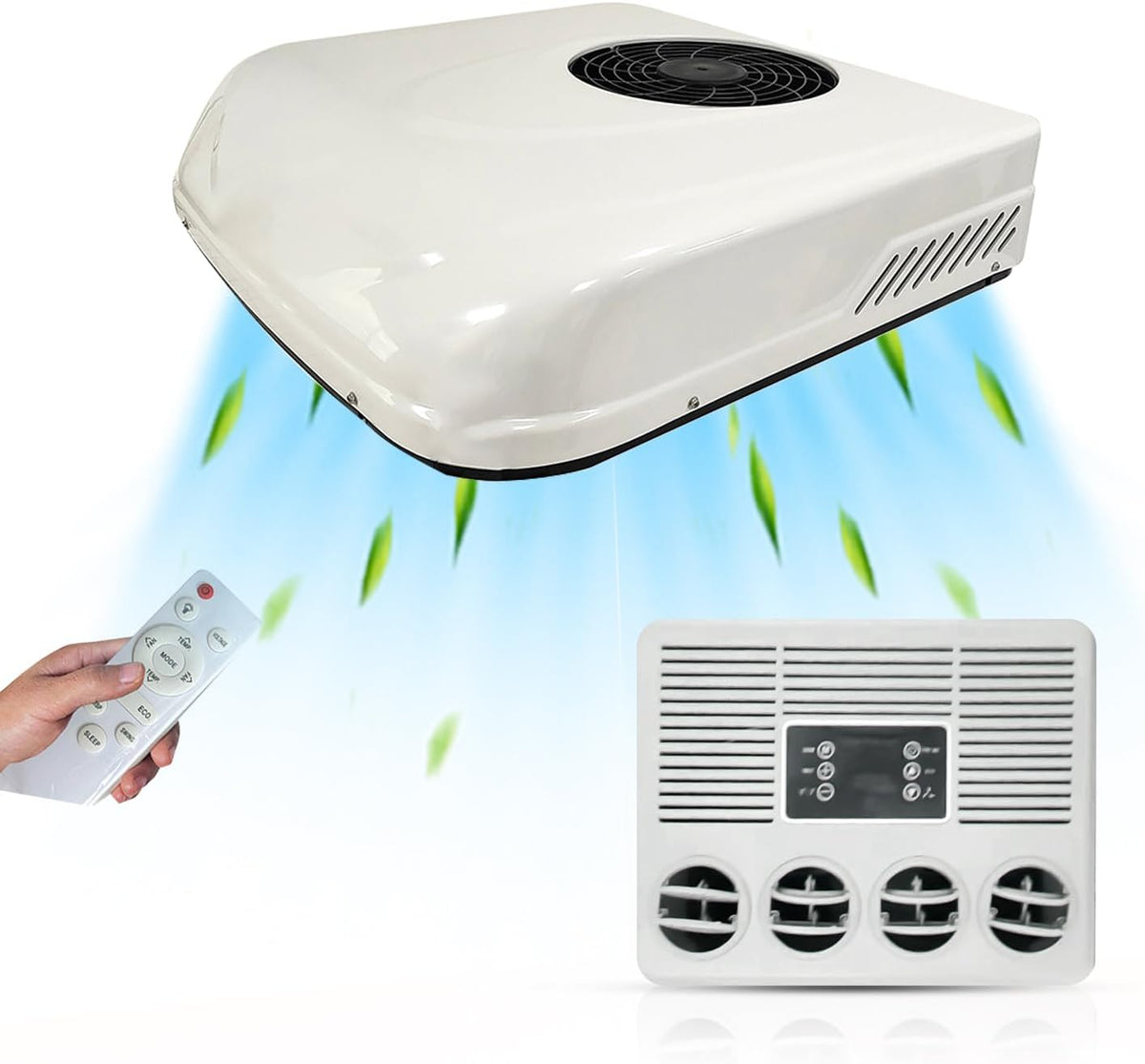 Aspligo Klimaanlagen, 12 V, Schwarz, DC RV Air Conditioner Rooftop Electirc parking AC Unit Fit