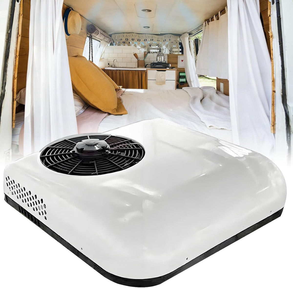 levigationlu Mobiles Klimagerät, 12 V, 24 V, Weiss, / Klimaanlage Wohnwagen, Universell Für Wohnmobil-Dachklimaanlage