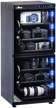 Kamera Luftentfeuchter, 132 L, Weiss, Trockenschrank, für Elektronische Geräte, Digitale Steuerung, Geräuschlos, LED Dual Screen