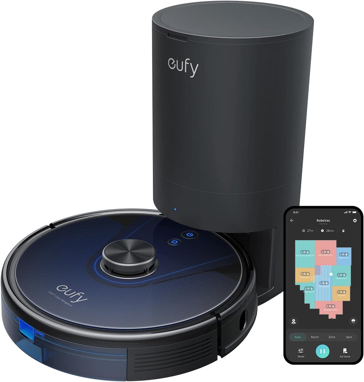 eufy Saugroboter, Schwarz, by Anker RoboVac L35+ Gen 2023 Saug- & Wischroboter mit, 145min Laufzeit, 330ml Staub-/200ml Wassertank