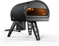 GOZNEY° Pizzaofen, 21 kg, Schwarz, Roccbox Tragbarer mit Steinboden, Gas und Holz, Frontorientiert, Timer-Funktion