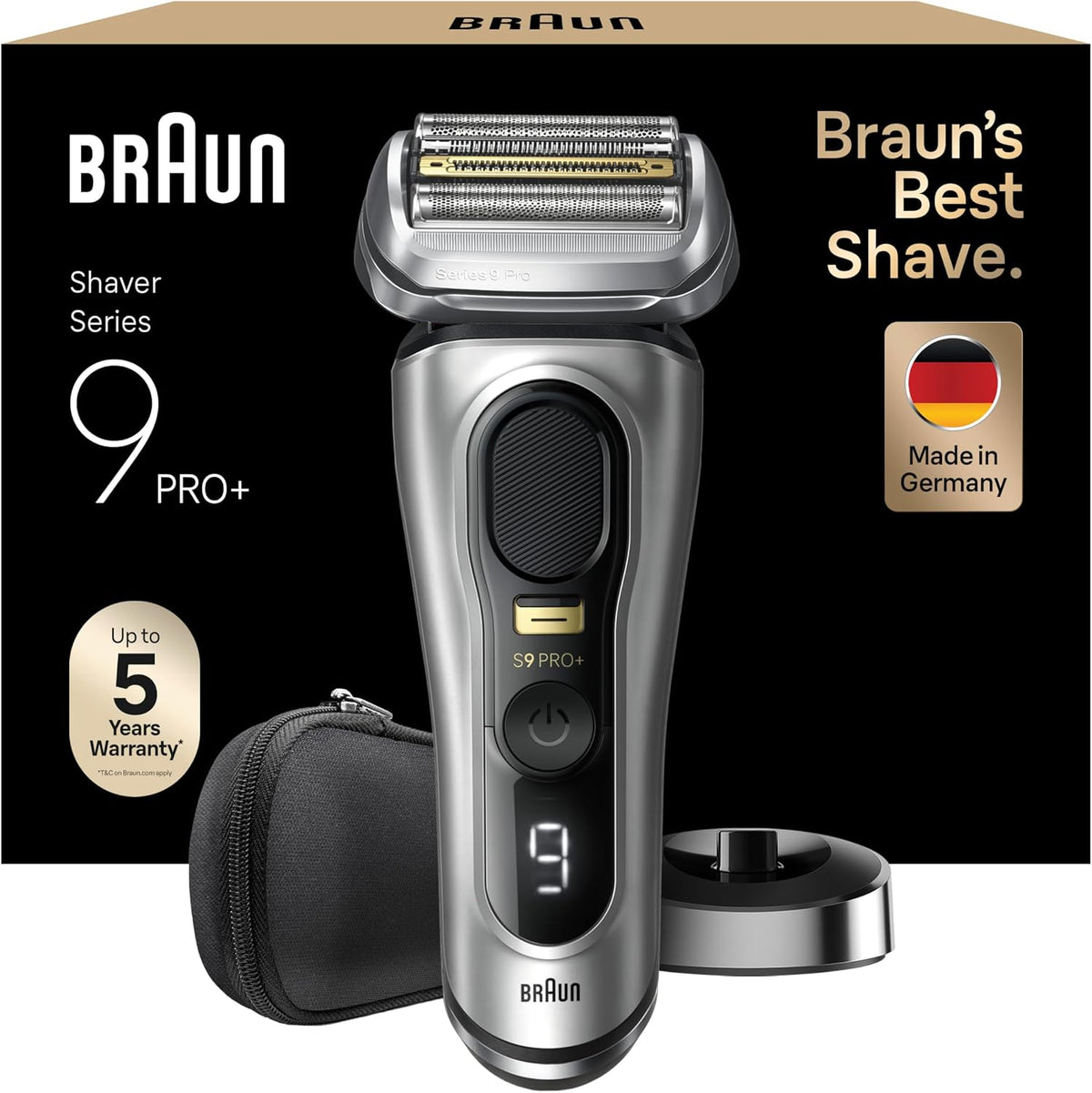 Braun Folienrasierer, Braun/Silber, Rasierer Herren Elektrisch Series 9 Pro+, 9517s, Silber, Elektrorasierer, 5+1 Scherkopfelemente