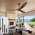 MSHENUED Deckenventilator, 152 cm, Weiss, mit Fernbedienung, 3-Blatt-Aussendeckenventilator mit Holzpropeller ohne Licht