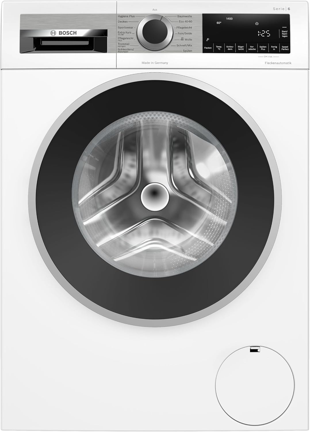 Bosch Waschmaschine, 9 kg, Weiss, Serie 6 1400 UpM Fleckenautomatik WGG244120, Made in Germany, automatische Beladungserkennung