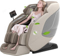 Real Relax Audiogerät, Grau, 4D-Massagesessel, Ganzkörper-Shiatsu-Massage-Stuhl, Massageliege mit SL-Track, Yoga-Stretching