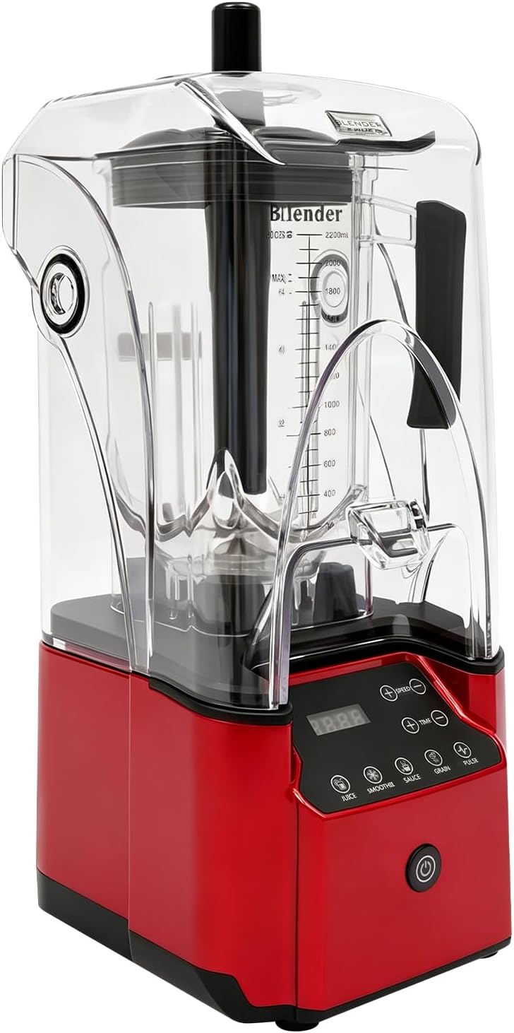 jiongcln Standmixer, 22 × 22 × 49 cm, 2200 W, <70 dB, 2,2 l, PC, Stahl, Reinkupfer, Schwarz