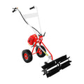 Duoruameng Kehrer, 60 cm, ABS, Eisen, Aluminium, legierter Stahl, Schwarz, 43CC Kehrmaschine Benzin, 1.7 HP Manuell Kehrmaschine Motorbesen mit Räder