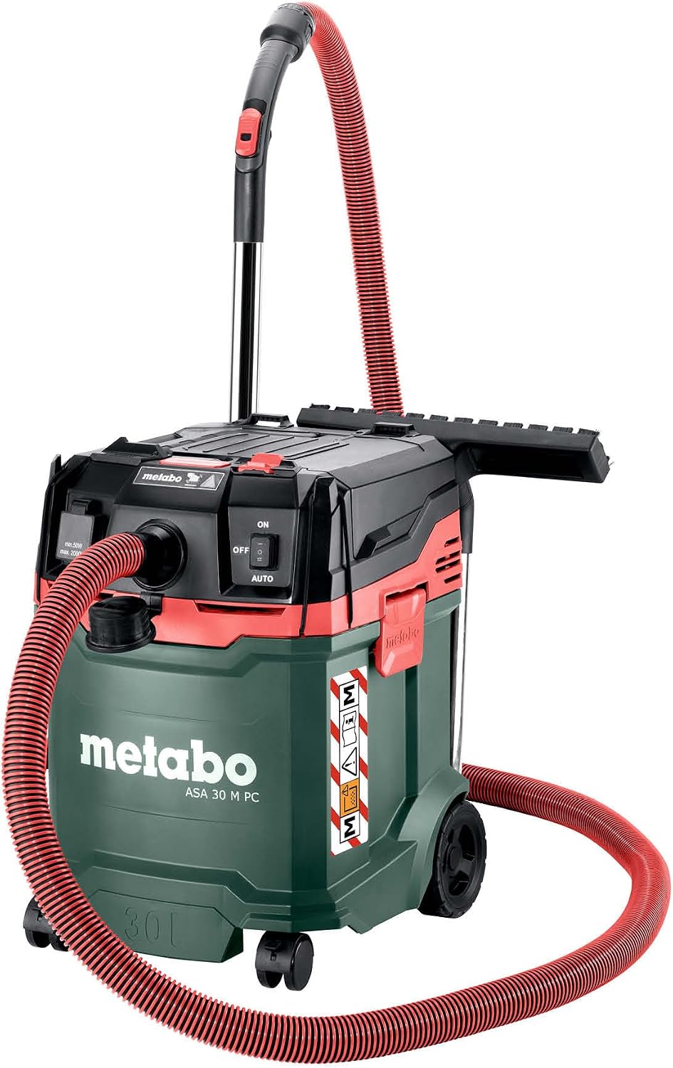 metabo Nass-,Trockensauger für Werkstätten, 1200 W, 30 M, Schwarz, ASA PC Allessauger, Kompakter Nass- und Trockensauger