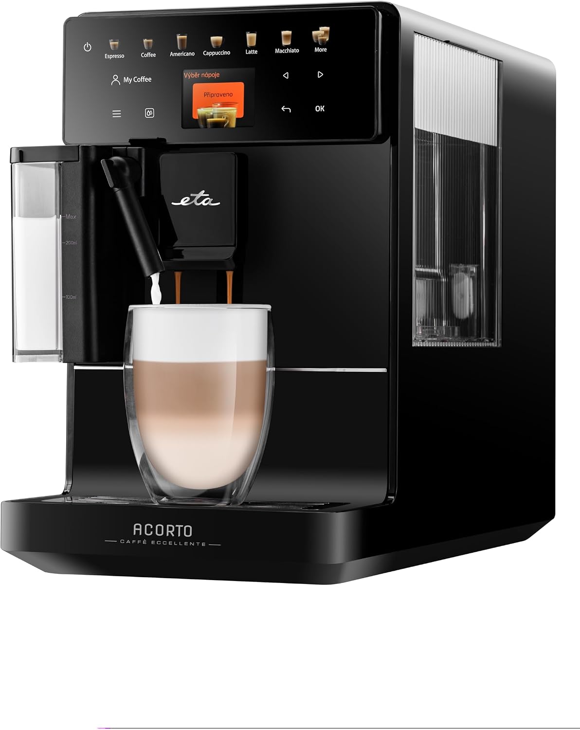 ETA Kaffeevollautomat, 1400 W, Weiss, Acorto I Extra schlankes Design I Kaffee I Espresso I