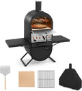 KOMFOTTEU Pizzaofen, Metall, Edelstahl, Oxford-Gewebe, Silber, für Aussenbereich, 2 Schichten, Tragbarer Holzofen aus Edelstahl