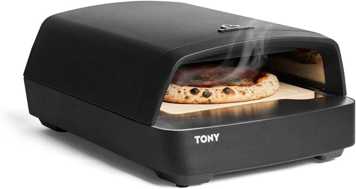 BURNHARD Pizzaofen, Schwarz, ® Gas, TONY, 450 °C