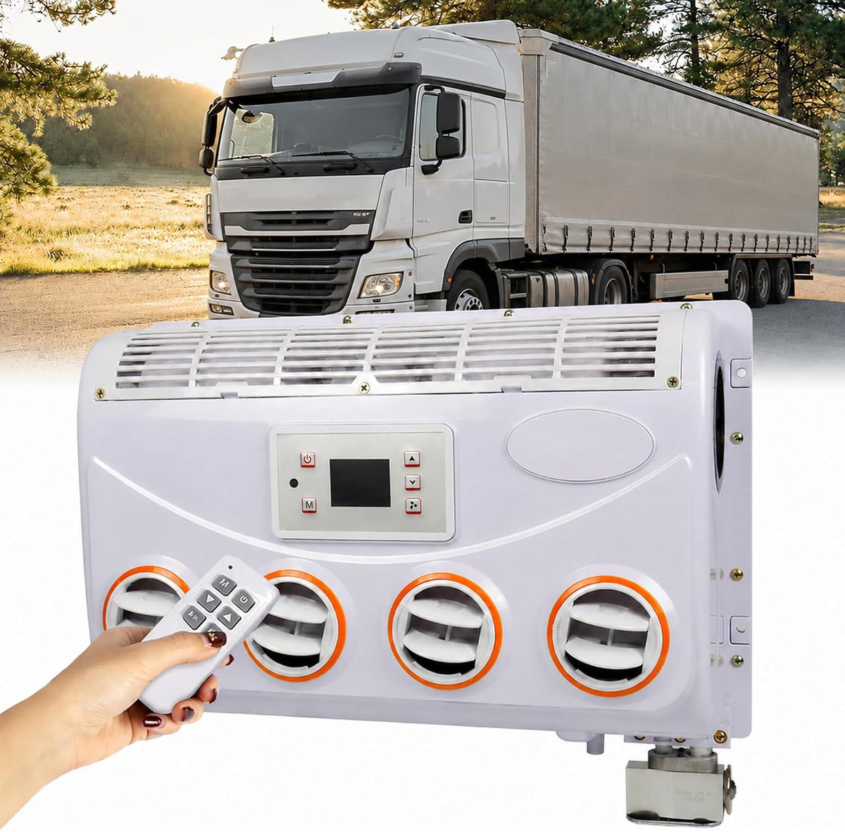 TYH Mobiles Klimagerät, 48*30*13,8 cm/18,9*11,81*5,43in, 80-100 W, 12v, 24v, Weiss